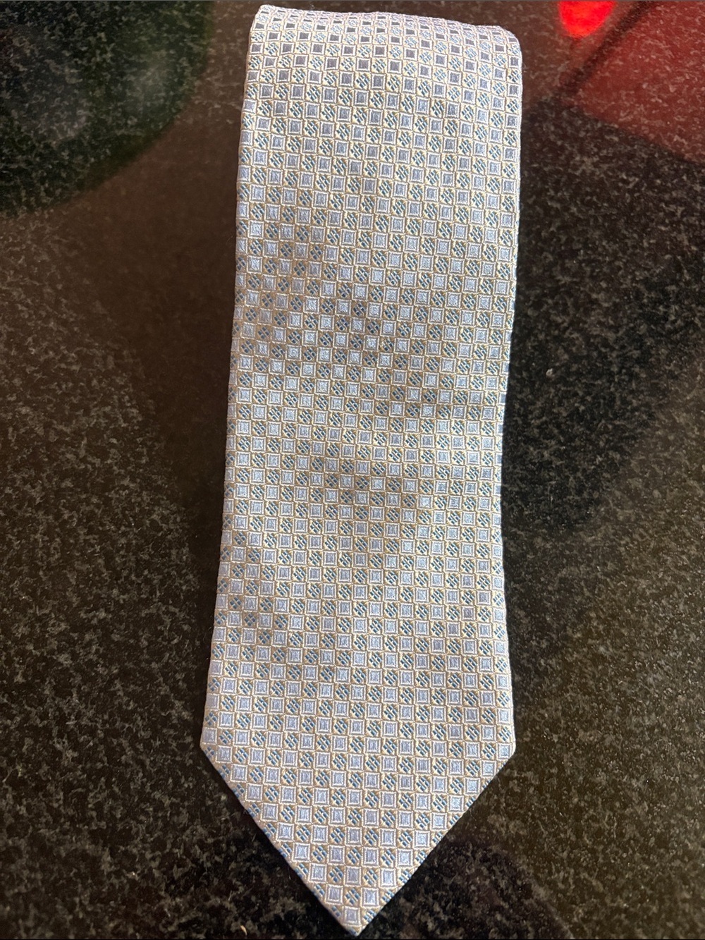 Hugo Boss Light Blue Geometric Silk Tie